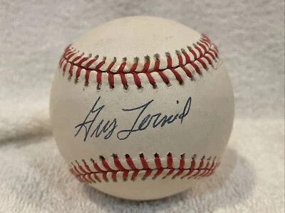 VINTAGE Gus Zernial AUTO'D OAL (Budig) Baseball, Kansas City A’s, VERY NICE! - Image 1 of 2