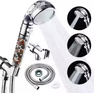 Shower Head High Pressure 3 Settings Spray Handheld Shower heads with hose 5 Ft - Picture 1 of 6