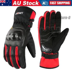 Motorbike Winter Gloves Gloves Warm Waterproof Touch Screen Armour - Picture 1 of 15