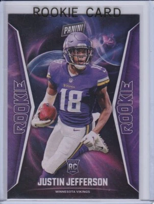 JUSTIN JEFFERSON ROOKIE CARD 2020 Panini RARE RAINBOW FOIL $$ VARIATION Vikings! - Image 1 of 2