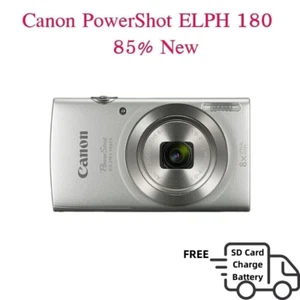 Canon PowerShot ELPH 180 20MP Digital Camera Fast Shipping Sliver 85% New - Picture 1 of 12