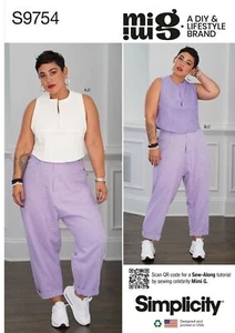 Simplicity Sewing Pattern S9754Y5 Misses' Tops & Cargo Pants Sizes 18-26 - Picture 1 of 7