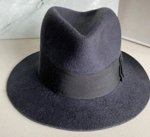Filzhut Woll Filz , Fedora Art , dunkelgrau , 30er/40er Jahre , KW.ca 53,5 cm - Bild 1 von 12