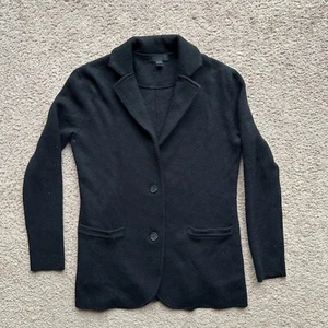 J Crew Sweater Womens XS Cardigan 100% Merino Wool Button Close Black V Neck - Picture 1 of 11