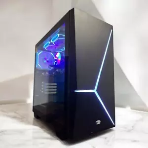 ARGB Custom Gaming PC Desktop Intel i7 32GB RAM 512GB SSD 4TB HDD AMD RX580 W11 - Picture 1 of 15