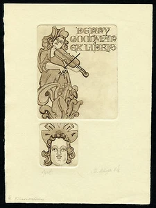 Estonia Ex Libris Berta Mäger ( 1918-1999 ) signed 1984 Excellent Condition !!!! - Picture 1 of 2