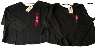 Members Mark Long Sleeve Active T Shirt Womens Size XL Black Relaxed Fit 2 Tops - Image 1 of 4