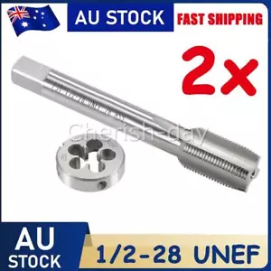 2PCS Tap + Die 1/2-28 1/2x28 TPI UNEF HSS Right 28 TPI (Thread-Per-Inch) UNEF AU - Picture 1 of 7