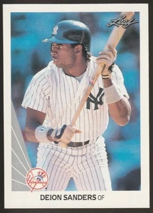 1990 LEAF #359 DEION SANDERS ROOKIE NEW YORK YANKEES BASEBALL, NM++ - Picture 1 of 2