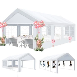Gazebo Canopy Outdoor Tent Heavy Duty Wedding Party Event Party 13x26FT White - Picture 1 of 14