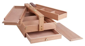 Maleta de utensilios maleta de madera caja de pintura caja de coser caja de utensilios almacenamiento caja de manualidades - Imagen 1 de 4