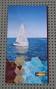 Tarjeta de menú QATAR Airways PERTH a DOHA Yacht en cubierta frontal - Imagen 1 de 3