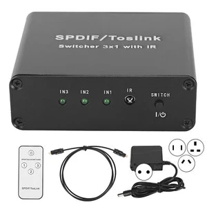SPDIF/for TosLink Switcher 3x1 Switching Device With Remote Control 3 In 1 O BST - Picture 1 of 36