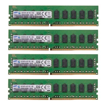 Samsung 32GB 4X8GB DDR4 2400MHz PC4-19200 ECC Registered Server RDIMM Memory Ram - Image 1 of 4