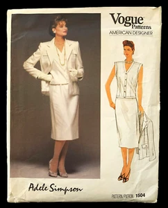 Vogue ADELE SIMPSON 1504 modello elegante tuta senza tempo GIACCA GONNA GILET 14/36B UC - Foto 1 di 6