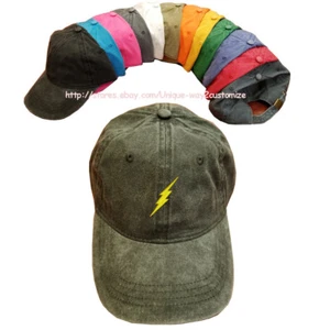 Lightning Bolt Thunder cotton baseball cap U Choose color Pigment Dyed cotton - Picture 1 of 1