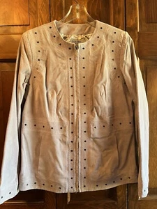 Bradley Bayou Lavender Suede Studded Leather Jacket Womens Size Small NWT - Picture 1 of 14