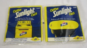 Vintage Sunlight Yellow Clean Chiffon Cloths - Lot of 2 - 16" x 15" - Picture 1 of 5