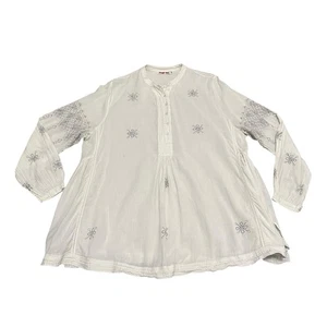 Blusa Johnny Was Ligera Bordada Transparente Talla M - Imagen 1 de 9