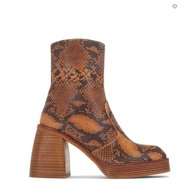 Botas al tobillo Free People para mujer con plataforma brillo rubí estampado de serpiente talla 40 EE. UU. 10 Foto 1 de 4