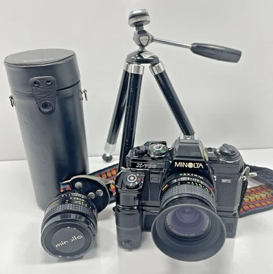Minolta X-700 35mm Film Camera+ 28mm+ 50mm+ 80-200mm Zoom+ Motor Drive 1 +Extras - Image 1 of 4