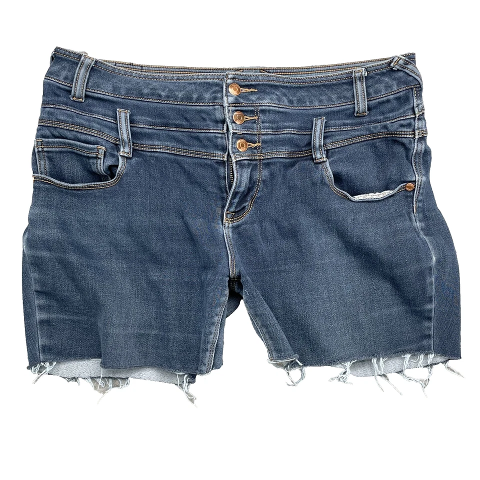 Pantalones Cortos Vanity Jean Mujer 34* Crudo Corto Delgado Y2K Rodeo Daisy Dukes Preppy Años 90 Chic Foto 1 de 4