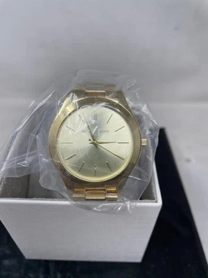 Reloj Michael Kors Mujer Delgado Pasarela Tono Dorado Tres Manejas (MK3179) Foto 1 de 3