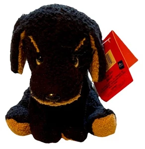 RUSS BERRIE Luv Pets BISCUIT DOG Puppy Plush Chamois Rottweiler 5" Black Brown - Picture 1 of 9