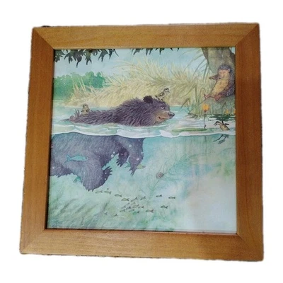 Ikea Oso Natación 1999 Impresión Niños Bebé Guardería Arte Decoración de Pared Enmarcado Foto 1 de 4