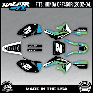Kit de gráficos para Honda CRF450R (2002-2004) serie Lightning - verde - Imagen 1 de 4