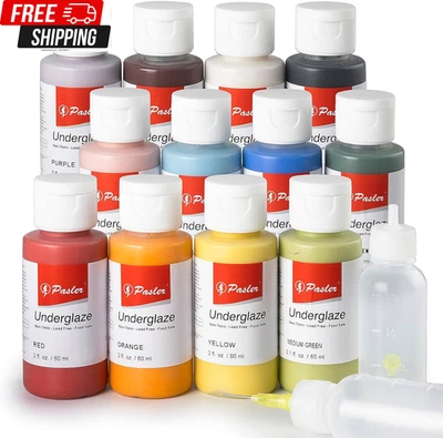 Pasler Underglaze Set - 2 Fl Oz/60 Ml, Concentrated Opaque Liquid Underglaze for - image 1 of 4