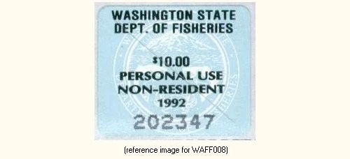 HALFPRICEFISH Washington Food Fish Stamp 1992 $10.00 - Image 1 of 1