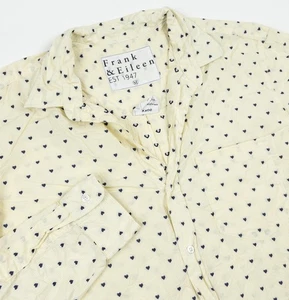 Frank & Eileen Joedy camicia donna media righe cuori cotone bottoni stropicciata - Foto 1 di 15