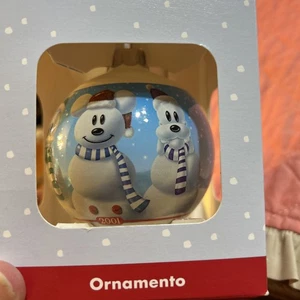 Disney Store Schneemann Mickey Donald Pluto Weihnachten Glaskugel Ornament USA - Bild 1 von 2