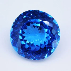 Brillant 12,60 ct natürlicher ozeanblauer Saphir rund zertifiziert lose Edelstein - Bild 1 von 5