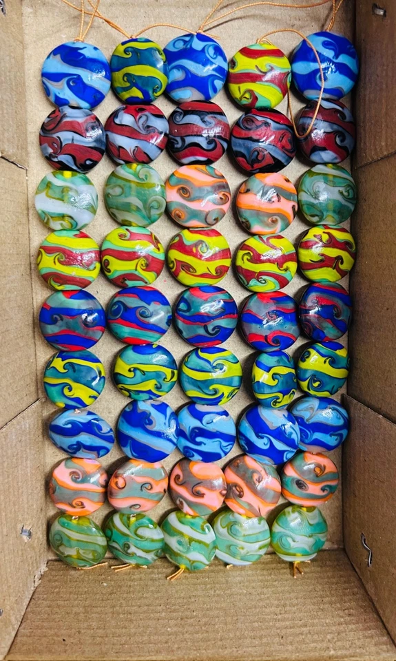 5 Strands Lamp Work Glass Beads, Handmade Lamp Work Glass Beads for Jewelry. - Image 1 of 4