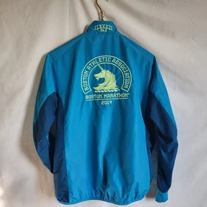 Adidas Parley 123rd Boston Marathon 2019 Blue Zip Windbreaker Jacket Mens S - Picture 1 of 8