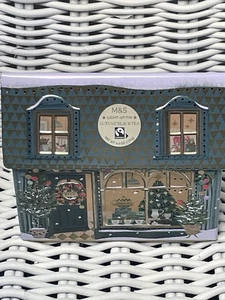 M&S Food 2024 Light UP Tin Marks & Spencer House Shaped Tin Luxury Black Tea - Picture 1 of 7