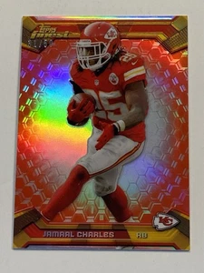 2013 Topps Finest Jamaal Charles #28 Gold Refractor #/50 Kansas City Chiefs - Picture 1 of 2
