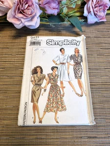 Simplicity 9611 Sewing Pattern Womens 1980's Petite Dress Size 6 to 14 Vintage - Picture 1 of 4