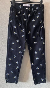 Next High Rise Black Floral Jeans For Women Size 8 - Picture 1 of 3