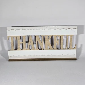 Wooden Thankful Sign for Home Decor- Freestanding Cutout Wooden Sign Decor - Picture 1 of 4