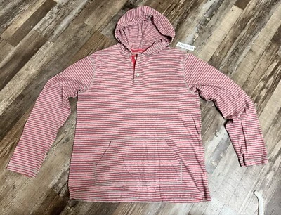 Urban Pipeline 连帽衫 1/4 纽扣红色和灰色剥落男式 L 码 — 第 1/4 张图片