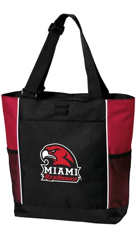 Miami University RedHawks Tote BagTRAVEL BEACH POOL BAGS Zippered Top! Cover