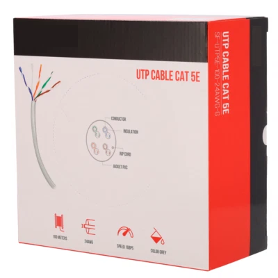 Cavo di Rete UTP Ethernet CAT5E 100 metri Matassa Bobina 24AWG RoHS UL - Immagine 1 di 4
