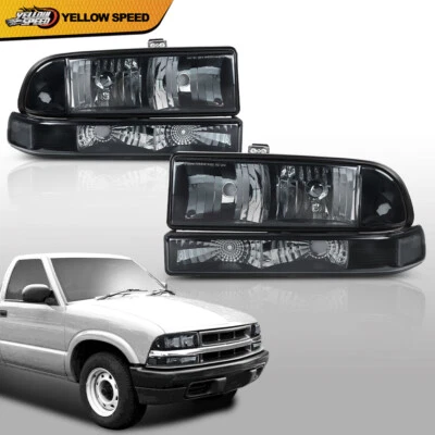 Fit For Chevy S10/blazer 1998-2004 Headlight+ Bumper Signal Light Smoked/clear  - Image 1 of 4