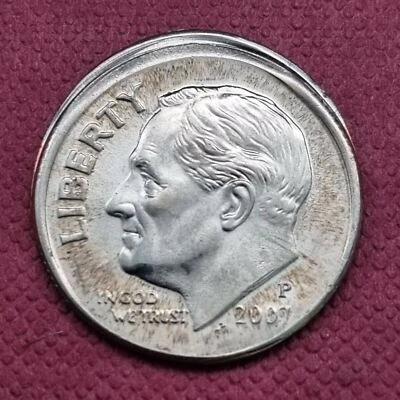 2007 P Roosevelt Dime 10c MINT ERROR - OFF CENTER #43742 - Image 1 of 2