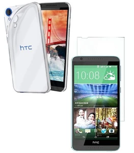 For HTC DESIRE 820 CLEAR CASE + TEMPERED GLASS SCREEN PROTECTOR SHOCKPROOF COVER - Picture 1 of 12