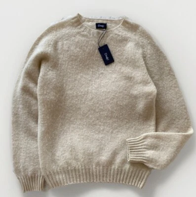 Drake’s (M) BNWT Cream Ecru Brushed Shetland Crew Neck Jumper RRP £225 Brand New - Image 1 of 4