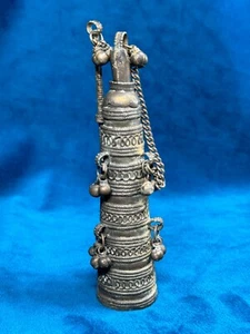 Scarce Antique - Moroccan Bedouin Kohl - Metal Makeup Set ORNATE silver metal. - Picture 1 of 5